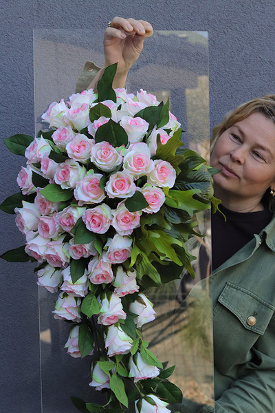 Clear Design Angel Rose, dekoracja nagrobna na płycie, wym.90x35cm 