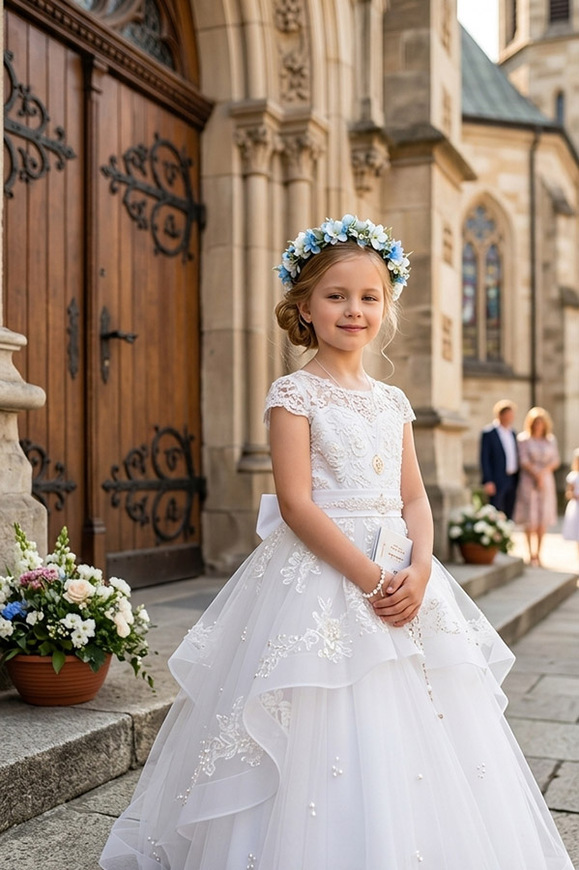 Meliana, komunijny wianek na głowę, rozmiar uniwersalny