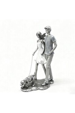 dekoracyjna figurka, Zakochani z Psem, wys.26.5cm