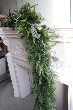 Green Forest, zielona girlanda na kominek, dł.180cm