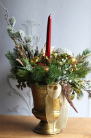 Złota Łuna, elegancki świąteczny stroik w pucharze