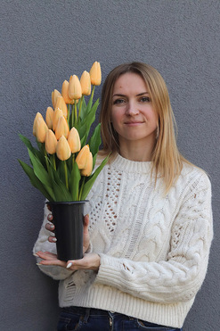 Tulippo New Design Morelle, bukiet nagrobny we wkładzie, dł.55cm