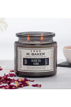 Black Tea Flora, sojowa świeca zapachowa w szkle, M Baker, 396g
