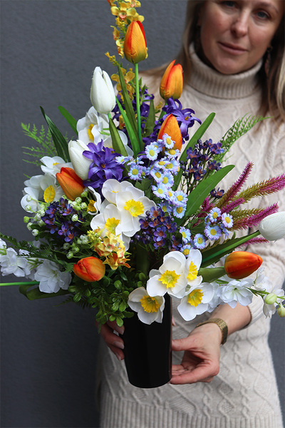 Wera New, bukiet nagrobny we wkładzie do wazonu