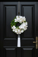 Orchidelia White Glamour, asymetryczny wianek z chwostem