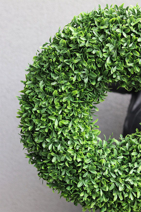 Bukszpanowy Deluxe, zielony wianek na drzwi