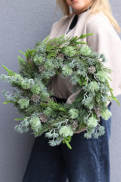 OD RĘKI Green Forester, zimowy wianek iglasty, śr.46cm