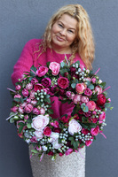 Pink Beliste 2, amarantowy wianek na drzwi