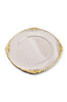 Blanche Beige Palace, podtalerz ze złotą krawędzią