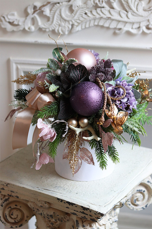 Fioletowa Victoria, świąteczny flowerbox