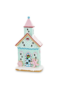 Gingerbread K, świąteczny domek z piernika LED, wym.32x17x10.5cm