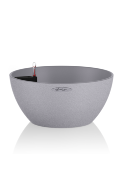 Cubeto Stone, doniczka z nawadnianiem, szary, wym.13x30cm