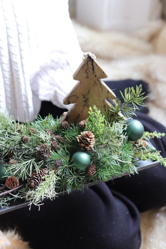 Natural Wood, świąteczny stroik na stół	