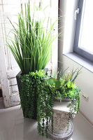 Fiberglass Restrino, trawy i sukulenty w donicy fiberglass, wys.161cm