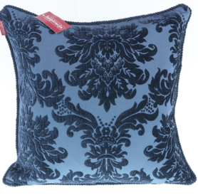 żakardowa poszewka na poduszkę Residence, granatowa, wym.42x42cm