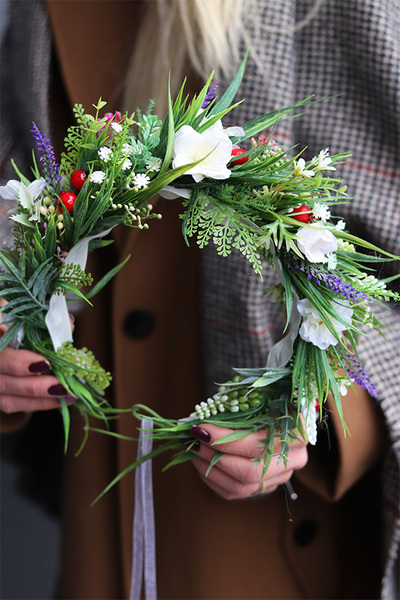 Geriba, kwiatowy wianek na głowę, rozmiar uniwersalny