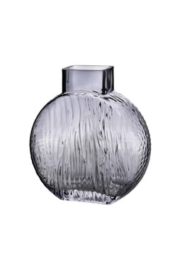 Naturalia A, szklany wazon ze strukturą, wys.22x18x7cm