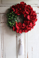 asymetryczny wianek z chwostem, Orchidelia Red Big, śr.42cm   