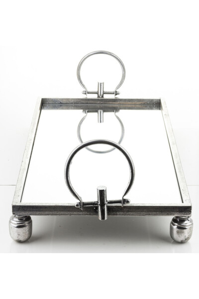 Deepika, dekoracyjna srebrna taca lustrzana