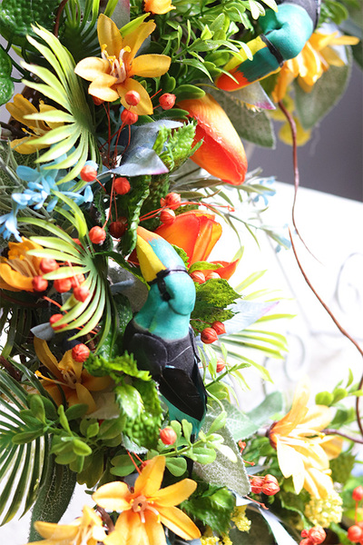 Tukany, egzotyczny wianek dekoracyjny