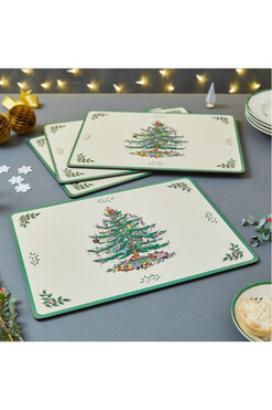 Świąteczna Choinka, podkładki korkowe, duże, 4szt