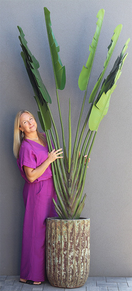 Bananowiec Grande Hilton, sztuczna roślina w donicy, wys.250cm