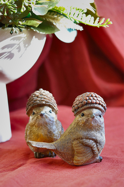 Jesienne Harce, figurka dekoracyjna ptaszek, kpl.2szt 