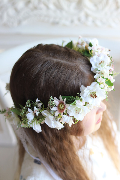 Wiosenna Aria, komunijny wianek na głowę, rozmiar uniwersalny