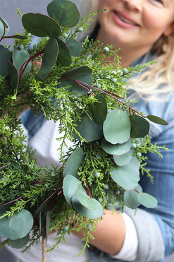 Green Decora, komplet świątecznych dekoracji, wianek +girlanda 1,8m 