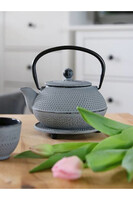 Awaji, żeliwny zestaw do herbaty, szary