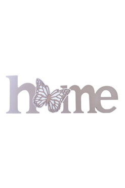Home D, napis drewniany dekoracyjny z motylem, wym.12.5x36cm