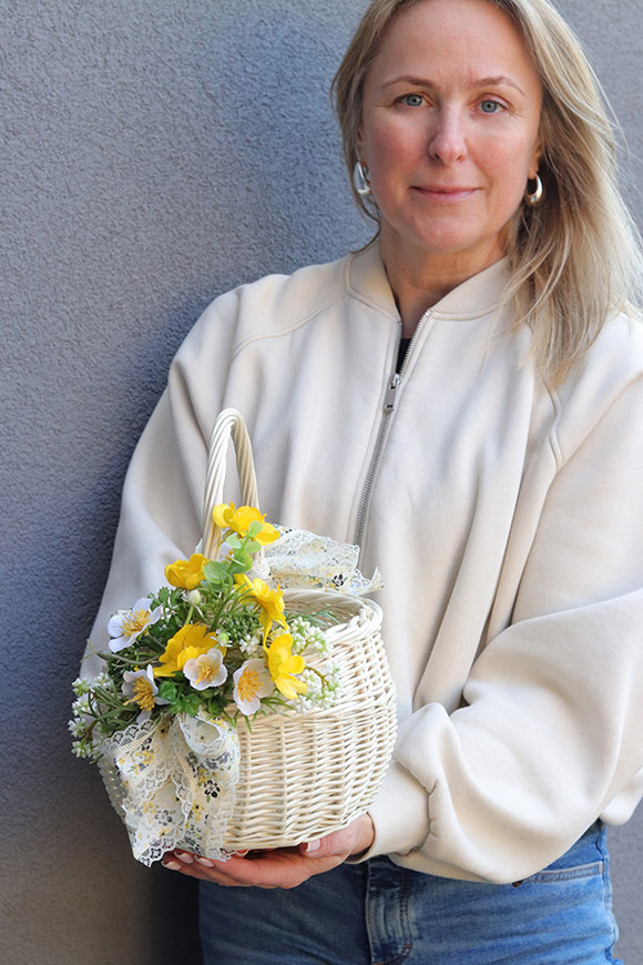 Celine, jednostronnie dekorowany koszyczek wielkanocny