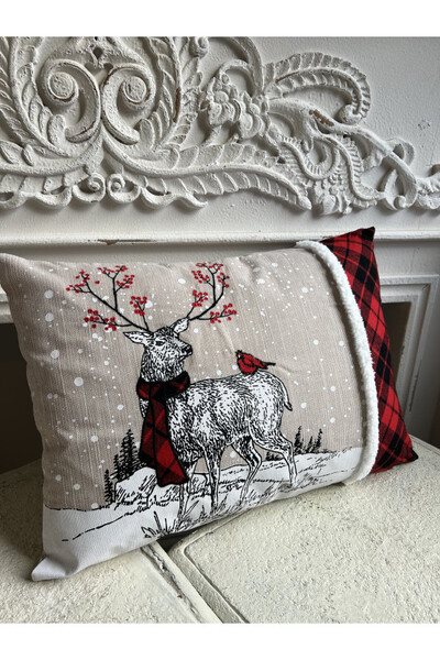 Christmas Mood, poszewka dekoracyjna świąteczna, Renifer	