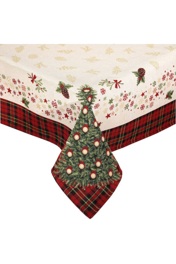 Tartan Xmas, świąteczny obrus gobelinowy	