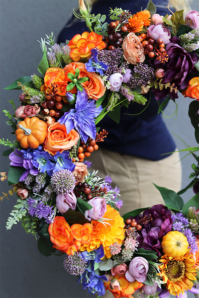 atrakcyjny kwiatowy wianek, Jesienna Harmonia