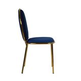 Prenolia, krzesło z welurowym obiciem, granatowe, wym.44x51x92cm 