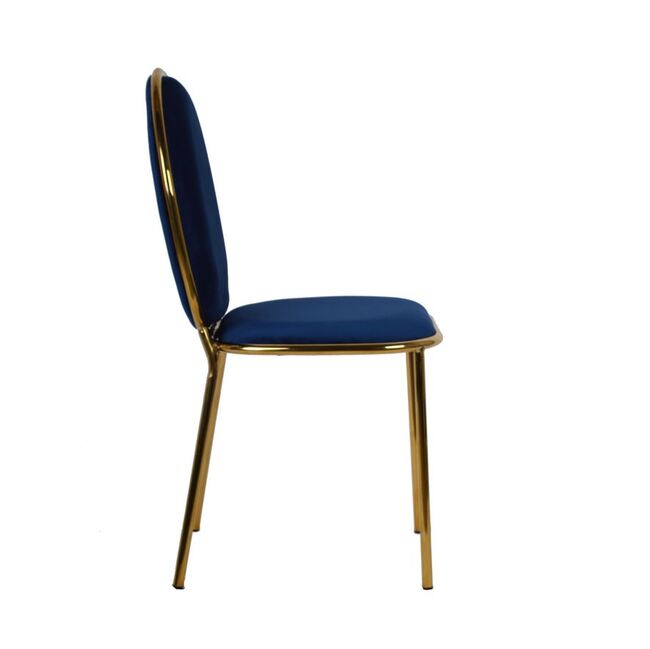Prenolia, krzesło z welurowym obiciem, granatowe, wym.44x51x92cm 
