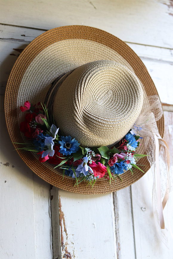 dekoracja kwiatowa na kapelusz, Summer Jazz