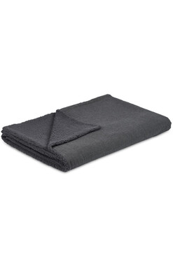Comfy, muślinowy pled dwustronny ze sztucznym futerkiem, grafitowy melanż, 140x200