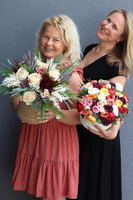 Bedura, brązowy flowerbox z sztucznym suszem, wys.41cm 