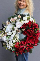 Polska, okazały wianek / stroik patriotyczny, śr.48cm 