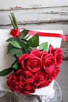 bukiet róż, Czerwień Miłosna, 9szt, dł.54cm 
