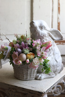 Easter Bunny Flowers, wielkanocna kompozycja z zającem, wym.30x27x28cm