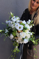 Malediwy White S, biały bukiet kwiatów, wys.52cm 