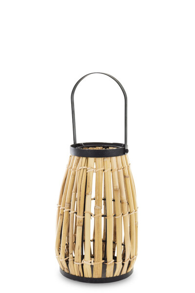 Bambusowy, orientalny lampion / latarenka, wym.43x19x19cm