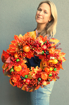 Autumn Premium 2, dekoracyjny wianek na drzwi, śr.42cm 