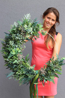 Subtelle Boho Simple, zielony wianek na obręczy