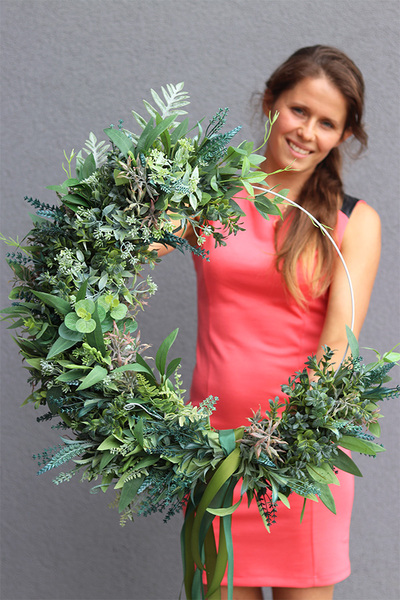 Subtelle Boho Simple, zielony wianek na obręczy