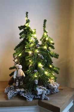 Scandi Trzy Choinki, świąteczna dekoracja LED, wys.38cm