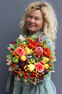 Pomarańczowe Smaki, dekoracyjny wianek z owocami, śr.29cm 